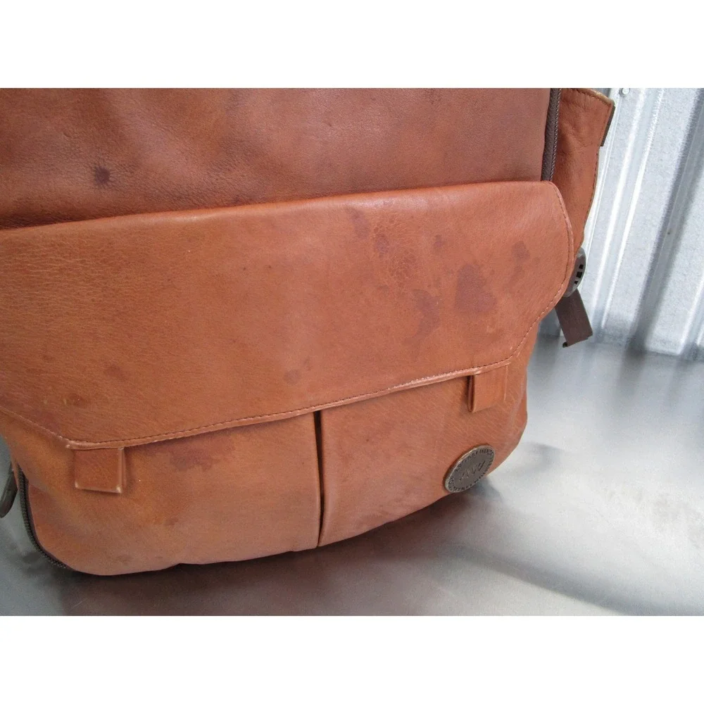 Argali Wines Premium Tan Calfskin Leather Insulated Picnic Backpack Bag New